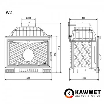 Фото2.Камінна топка KAWMET W2 (14.4 kW)